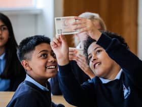 Bank of England staff visit Laygate Primary School in South Shields. 