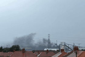 Smoke could be seen rising from the Port of Tyne on Saturday, July 8.