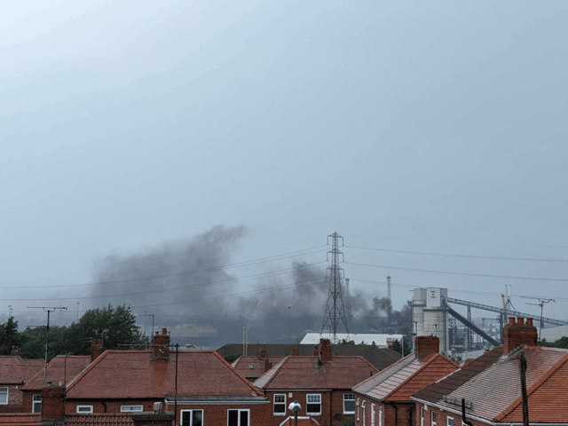 Smoke could be seen rising from the Port of Tyne on Saturday, July 8.