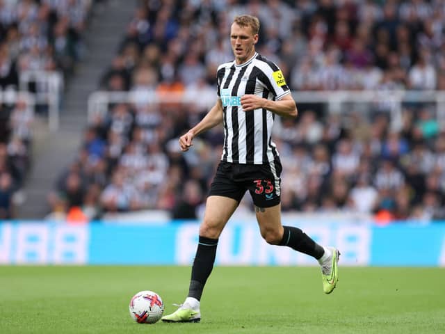 Dan Burn in action for Newcastle United.  