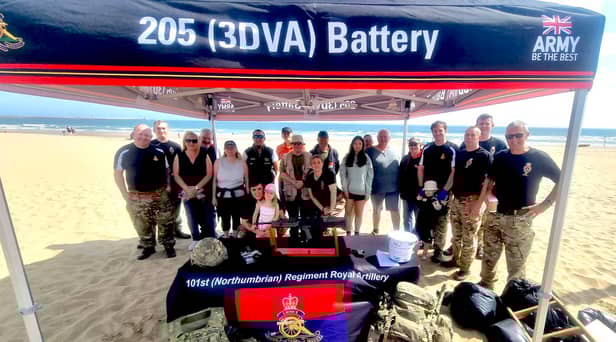South Shields-based Army Reserves worked with the local community to clean Sandhaven Beach. Photo: Lucy Baker.
