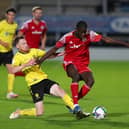 Ex-Newcastle United youngster Mo Sangare in action for Accrington Stanley whilst on-loan from the Magpies in 2020.