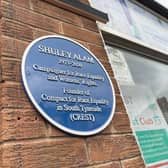 The Blue Plaque for Shuley Alam on Fowler Street, in South Shields.