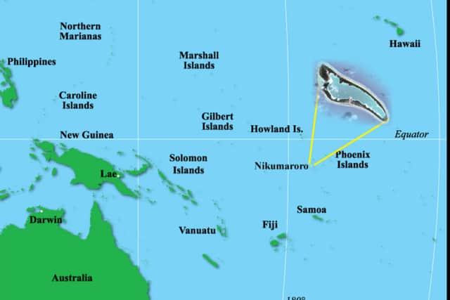 Map of Australia and pacific islands.