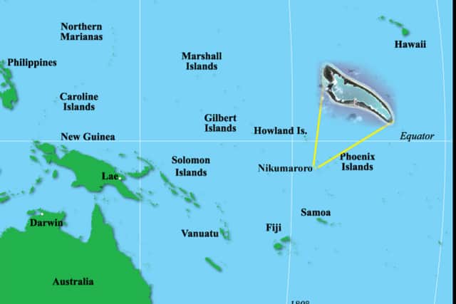 Map of Australia and pacific islands.