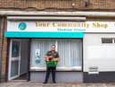 Mark Patterson outside Hospitality and Hope's new community shop at Tyne Dock. Photo credit: Holly Charlton 