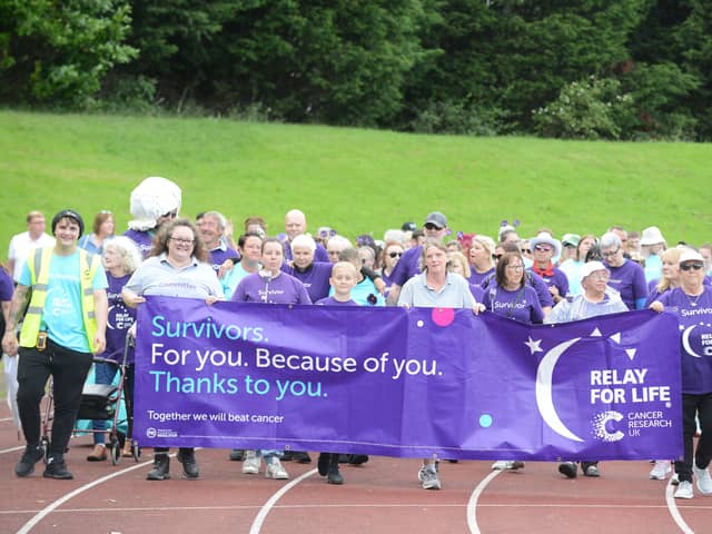 Survivors march at Cancer Research UK Relay for Life Jarrow