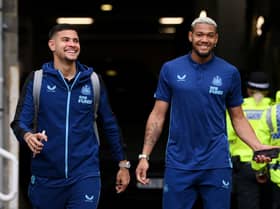 Newcastle United midfielders Bruno Guimaraes and Joelinton (photo: Getty Images).  