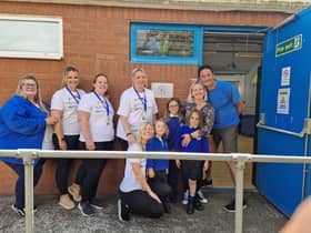 From left: Jay Brunton, Katherine McBride, Sheila Fish, Fiona Richards, Alice Urwin, Emil (middle child), who named the garden, and his family.
