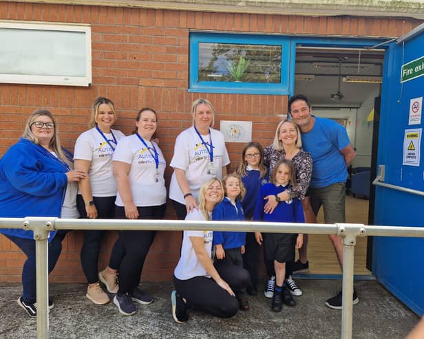 From left: Jay Brunton, Katherine McBride, Sheila Fish, Fiona Richards, Alice Urwin, Emil (middle child), who named the garden, and his family.