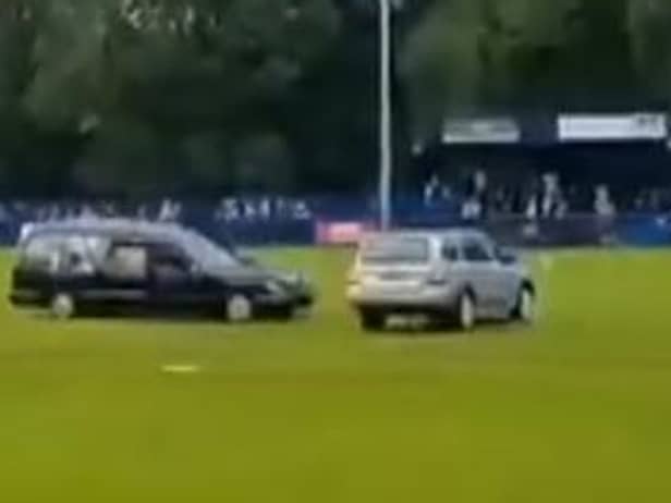 Hearse on the pitch brings Gateshead friendly to a halt - Credit: Gateshead