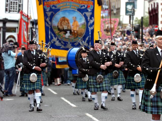 On the march at the Durham Miners Gala in 2012.