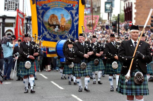On the march at the Durham Miners Gala in 2012.