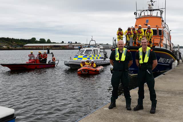 Tyne and Wear’s emergency services have united to spread the message of water safety. Photo: TWFRS.