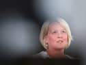 NatWest boss Dame Alison Rose has stepped down as chief executive immediately over Nigel Farage’s ‘inaccurate’ bank account leak. (Hollie Adams/Bloomberg via Getty Images)