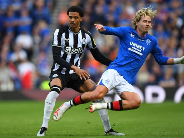 Jamal Lewis in action for Newcastle United in pre-season.  