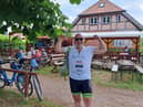 Stephen Thompson will cycle from the Ukrainian border to South Tyneside before taking part in the Great North Run.