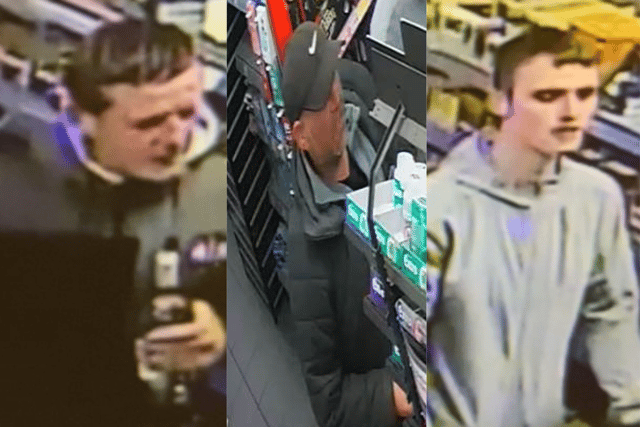 Police have released the images of three men who they want to trace in connection with a South Shields burglary. Photo: Northumbria Police.