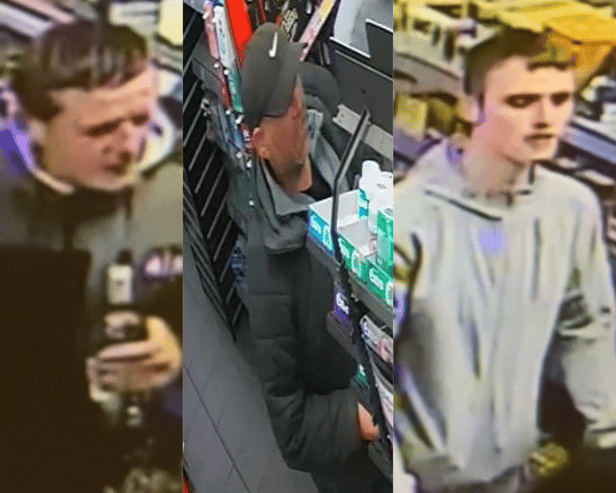 Police have released the images of three men who they want to trace in connection with a South Shields burglary. Photo: Northumbria Police.