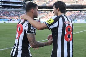 Sandro Tonali and Bruno Guimaraes in pre-season for Newcastle United.  