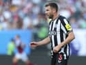 Paul Dummett in action for Newcastle United in pre-season.  