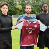 South Shields new signings: Lirak Hasani (L), Aaron Martin (C) and Jed Abbey (R)
