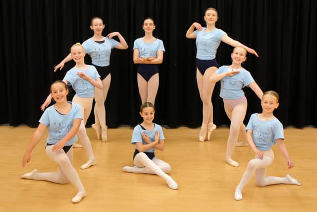 L:R Niamh Simpson, Madison Gibson, Amber Blu Bell, Imogen Cross, Niamh McManus, Esme Bell, Lily-Mae Foreman  In the centre – Grace Gibson.