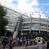 A general view outside the stadium as fans arrive prior to the Premier League match between Newcastle United and Manchester City at St. James Park on August 21, 2022 in Newcastle upon Tyne, England. (Photo by Clive Brunskill/Getty Images)
