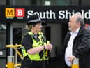 South Tyneside Council Cllr Jim Foreman with PC Tanya Slater.