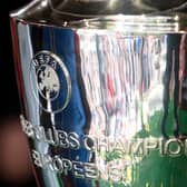 A general view of the UEFA Champions League Trophy