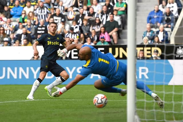 Harvey Barnes scored twice on his St James’ Park debut in pre-season.  