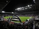 General view as fans of Newcastle United show their support at St James’ Park in Newcastle upon Tyne, England.