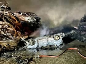 The blaze destroyed around 200 cars