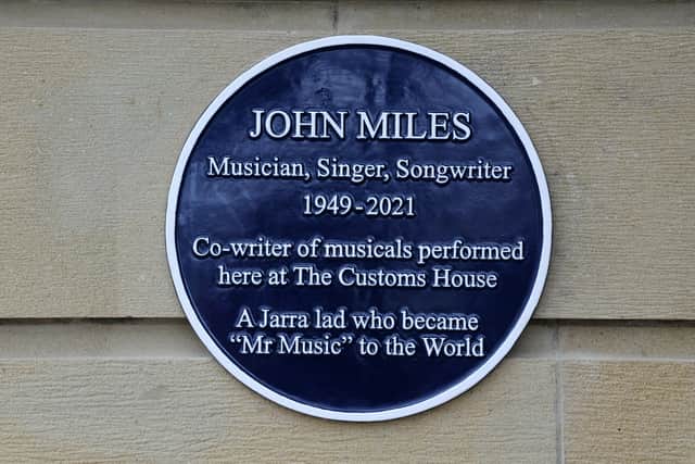 The Blue Plaque dedicated to John Miles at The Customs House. Photo: South Tyneside Council.
