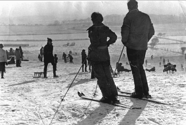 Skiers on the Cleadon Hills in December 1976. Photo: Shields Gazette