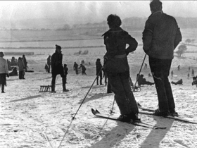 Skiers on the Cleadon Hills in December 1976. Photo: Shields Gazette