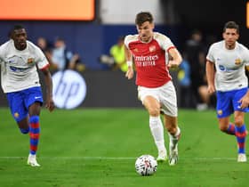 Kieran Tierney could return to the Arsenal set up after Jurrien Timber's injury. (Getty Images)