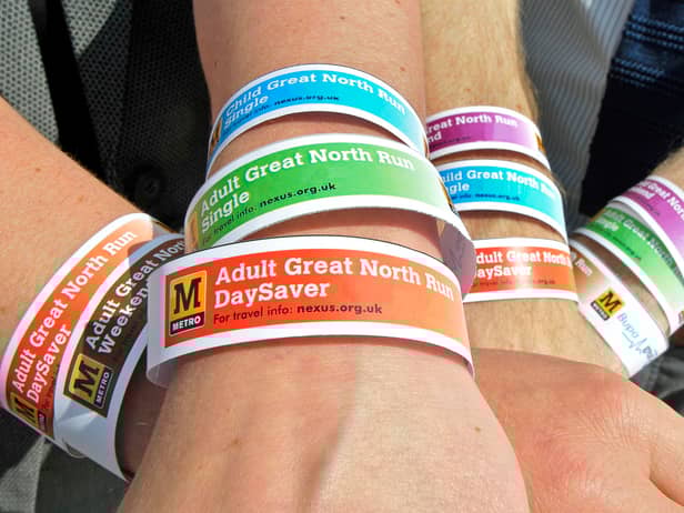 Nexus has made wristbands, which double up as Metro and Shields Ferry tickets, available to buy for the Great North Run. Photo: Nexus.
