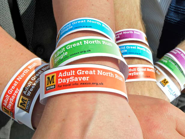 Nexus has made wristbands, which double up as Metro and Shields Ferry tickets, available to buy for the Great North Run. Photo: Nexus.