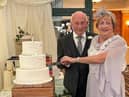 Newlyweds Eddie and Josie on their wedding day