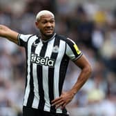 Joelinton is an injury concern for Newcastle United following his withdrawal at Manchester City (photo: Getty Images).  