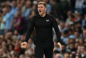 Eddie Howe at the Etihad Stadium.  