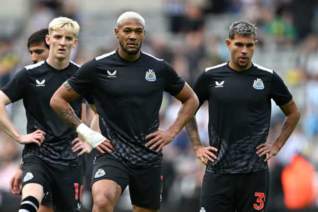 Newcastle midfielder Joelinton, centre. Picture: Stu Forster/Getty Images