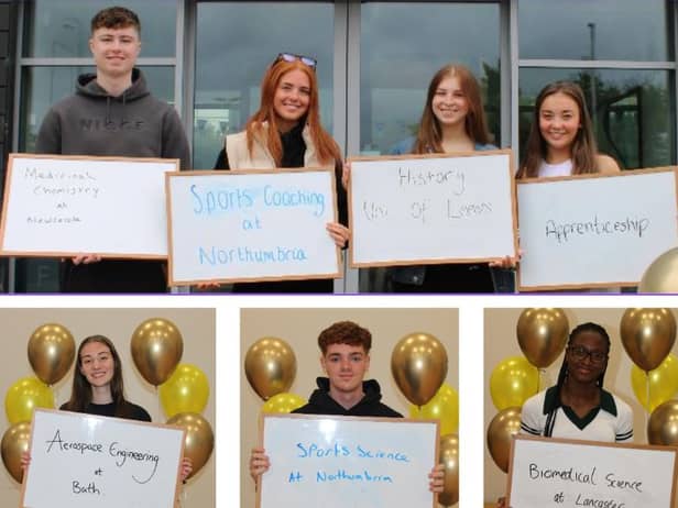 St Joseph's pupil with their A Level results