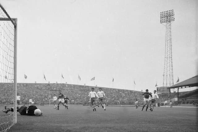 Russia and Chile battle it out in a World Cup group match at Roker Park in 1966.
