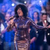 Belinda Davids, who performs as Whitney Houston on the Greatest Love of All tour.