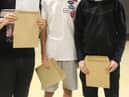 Hebburn Comprehensive pupils with their GCSE results