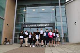 St Joseph's pupils celebrating exam results 