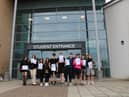 St Joseph's pupils celebrating exam results 