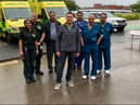 Dr Anatoliy Telpov (centre) with staff from FNSE and the emergency department at South Tyneside District Hospital. Photo: Other 3rd Party.
